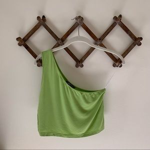 BOGO hot Green One Shoulder Crop Tank EUC large from Shein